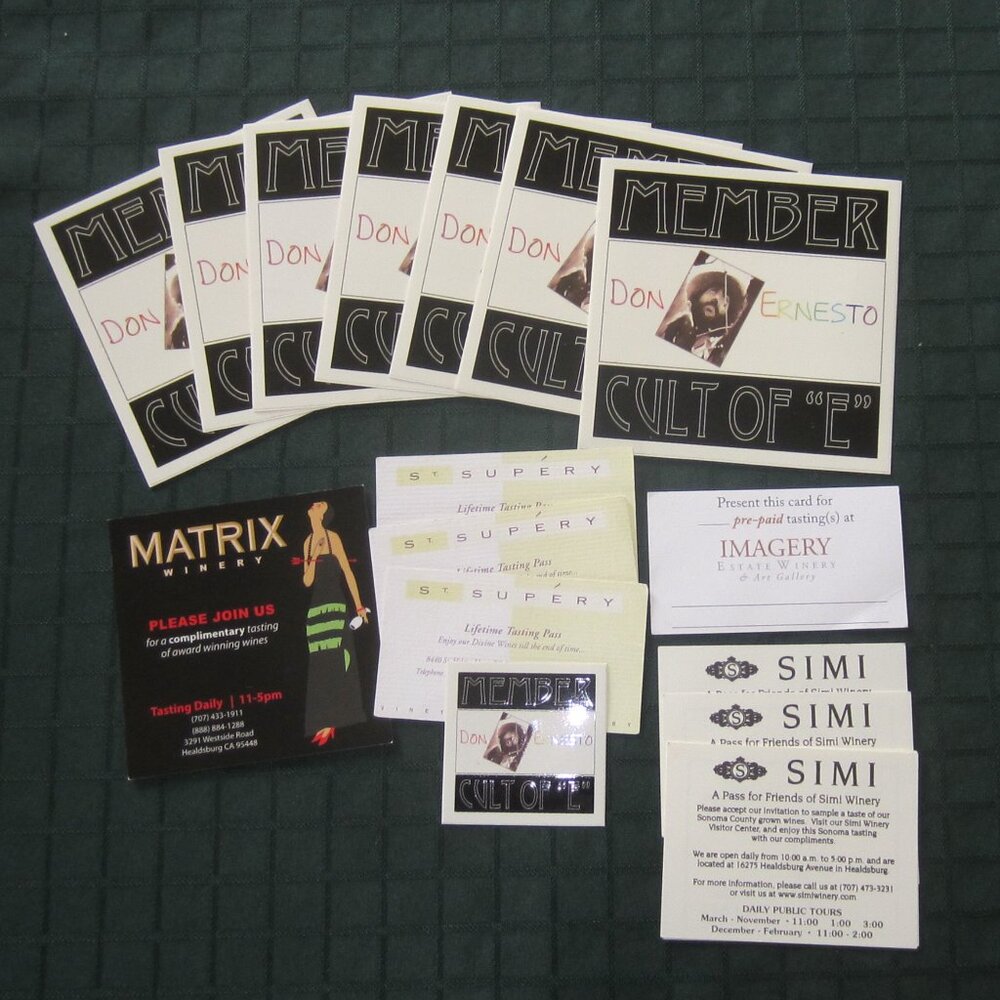 VINEYARD COLLECTIBLES - 17 pc. lot, California, Imagery, Matrix, Simi, St Supery